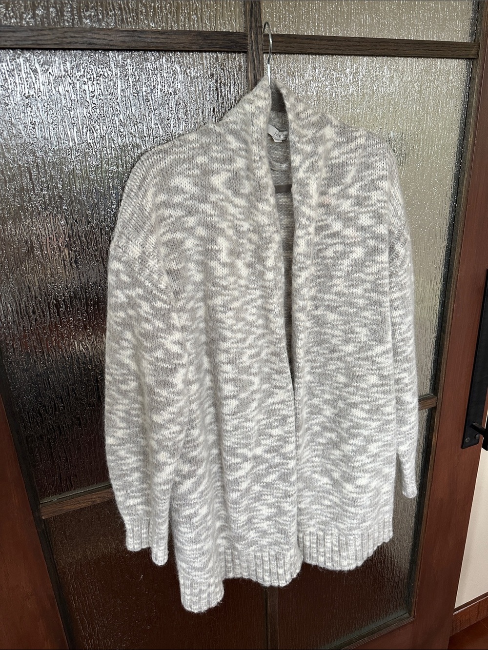Cozy Open-Front Alpaca blend  Marled Gray Women's Sweater Cardigan Sz XL. - Picture 5 of 8